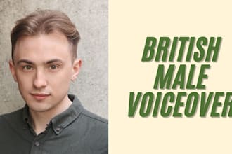 record a professional youthful british male voice over