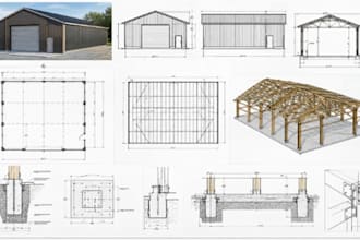 create pole barn structural plans, framing foundation and footing drawings