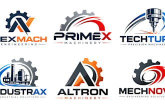 design a professional machinery, industrial, engineering mechanical machine logo