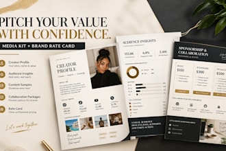 design an influencer media kit and brand collaboration rate card