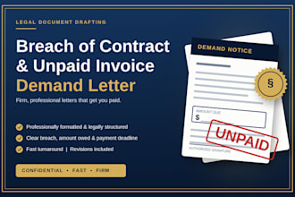 write a professional breach of contract and unpaid invoice demand letter