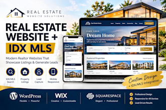 design a real estate agent website, portfolio with idx mls integration