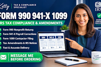 nonprofit 990 tax return 941x payroll amendment 1099 filing irs compliance