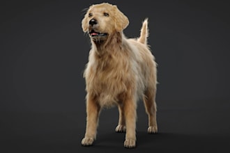 3d animal model realistic fur 3d xgen zbrush model, blender maya model, 3d print