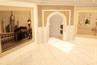 design luxury 3d interior with photorealistic vray rendering