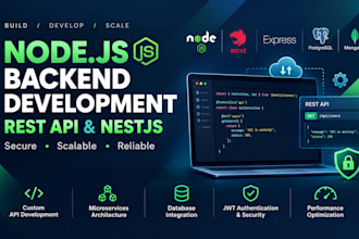 develop a nodejs backend and rest API using nestjs