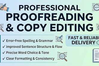 proofread, copy edit, and format your documents or articles