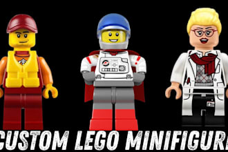 create custom 3d lego minifigures, toys and models for 3d printing