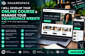 develop your online course and manage your squrespace website