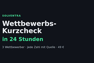 create a german competitor analysis of 3 rivals in 24 hours