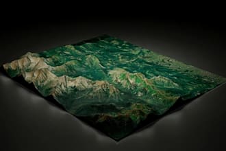 use gis to create terrain model, survey data to elevation model for 3d printing