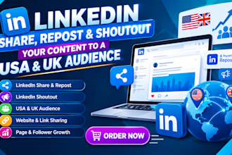 share repost promote your linkedin content to active 250k UK USA  niche audience