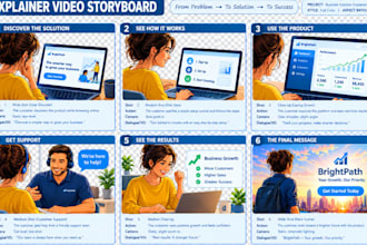 design explainer video storyboard for 2d animation and script to storyboard