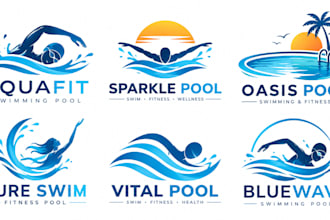 design a professional, swimming, water,  swimming pool, fitness pool logo