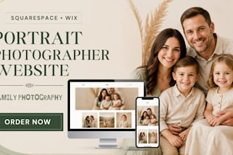 design squarespace wix portrait photographer website family photography website