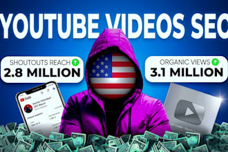 shoutout organic youtube video seo to millions of audience
