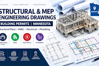 design structural mep engineering drawing for building permits in minnesota