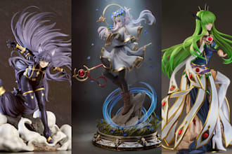 3d print and paint custom anime figure bust resin statue tabletop stl miniature