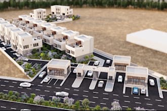 design modern 3d residential estate masterplan townhouse layout site plan render