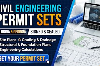 civil engineer for florida and georgia permit set with sign and seal