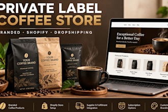 build a branded private label coffee dropshipping shopify store online