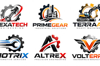 design a modern engineering, machinery, industrial, automotive mechanical logo