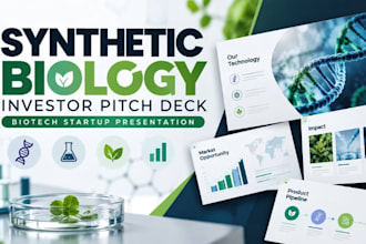 design synthetic biology investor pitch deck, biotech startup presentation