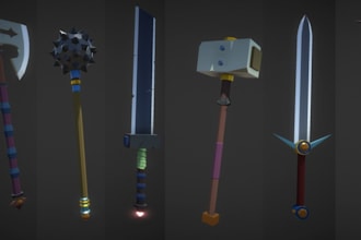 create 3d game assets, props and weapons for video games