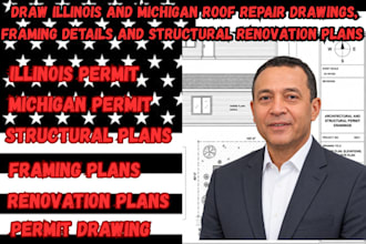 il and mi roof repair drawings, framing details and structural renovation plans