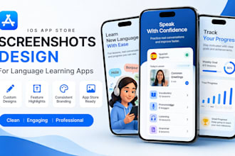 design ios language learning app screenshots
