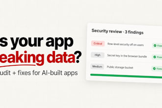 audit and fix security issues in your lovable, bolt or supabase app