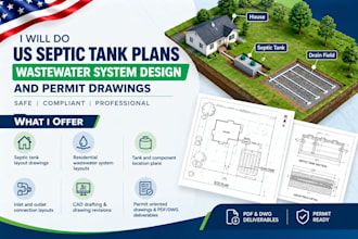 do US septic tank plans, wastewater system design and permit drawings