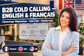 french and english b2b cold calling, démarchage téléphonique, sales calls