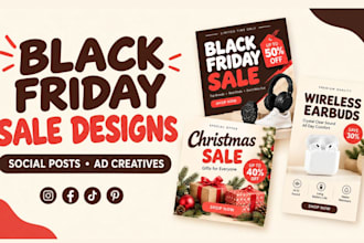 design black friday christmas sale social media post holiday ad creatives design