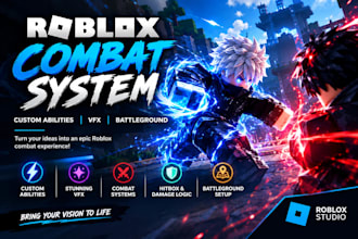 create custom roblox combat abilities, vfx combat system and roblox battleground