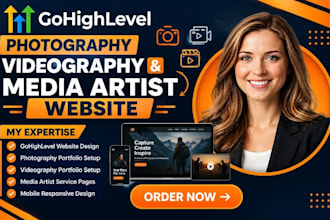build gohighlevel photography videography website  ghl media artist website