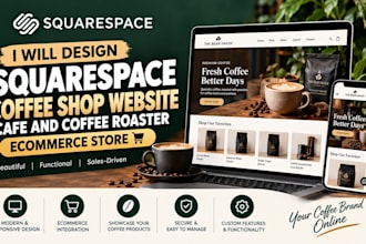design squarespace coffee shop website cafe and coffee roaster ecommerce store