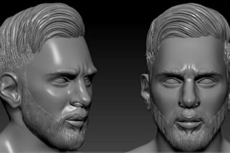 sculpt realistic 3d head model bust, face likeness zbrush stl for 3d printing