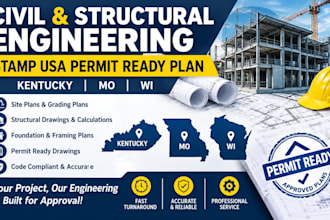 civil and structural engineering stamp USA permit ready plan in kentucky mo wi