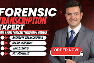 do forensic audio transcription,audio cleanup for podcast, phone, cctv recording