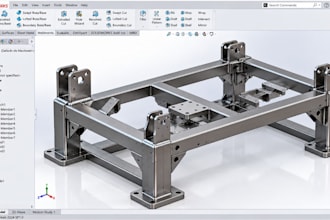 do solidwork weldments, steel frames, machine bases fabrication structural cad