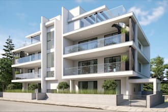 remodel modern apartment exterior, realistic house interior, architecture render