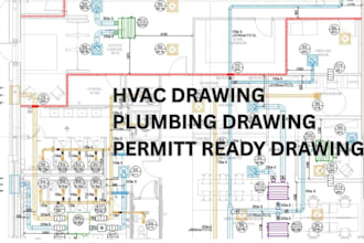 create commercial mep permit drawings for hvac, electrical and plumbing