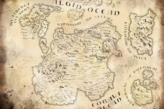design medieval fantasy maps for your dnd, rpg, boradgame or novels
