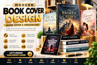 do modern book cover design, ebook cover and amazon kdp cover