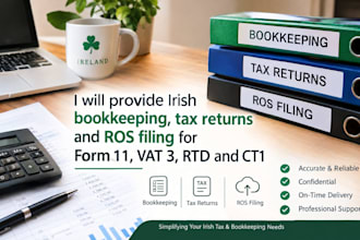do irish bookkeeping, tax returns, ros filing for form 11, vat 3, rtd and ct1
