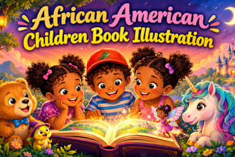 african american children book illustration kid story book cover design children