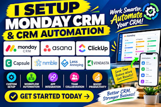 monday crm asana clickup capsule nimble less annoying vendasta crm automation