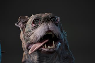 do realistic 3d animal model, pets and creature with fur, rigging and animation