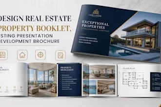 design eal estate property booklet, listing presentation development brochure